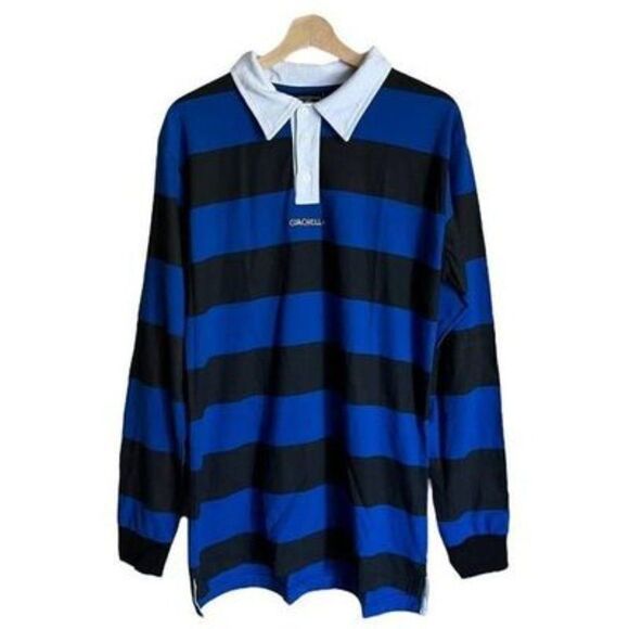 Vintage Coachella Empire Polo Club Men's Striped Rugby T-shirt Size Large - Picture 1 of 14